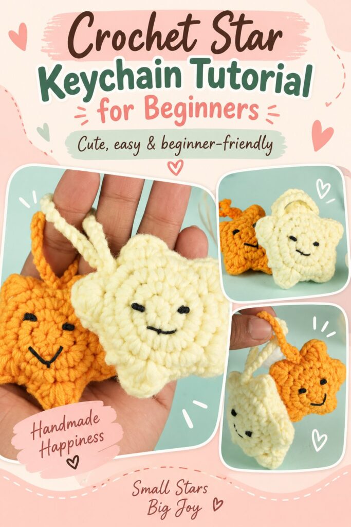 Crochet Star Keychain Tutorial for Beginners Crochet Star Keychain Tutorial for Beginners