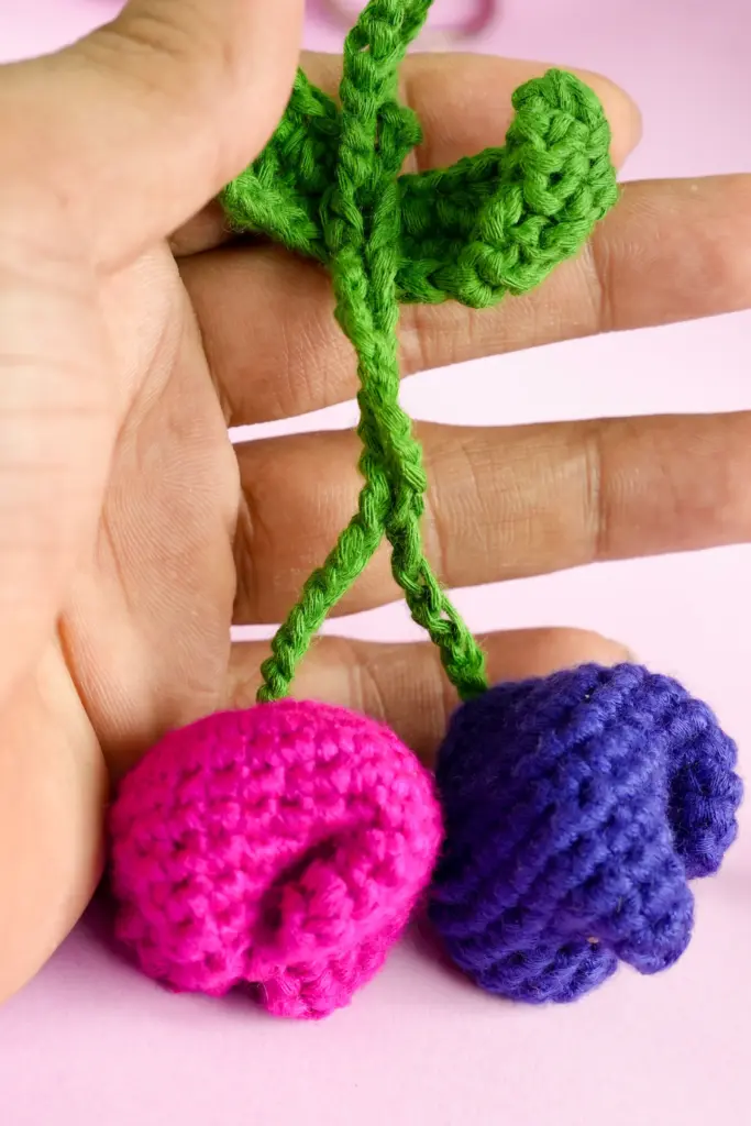 Tulip Crochet Keychain- Step by Step Guide for Beginners