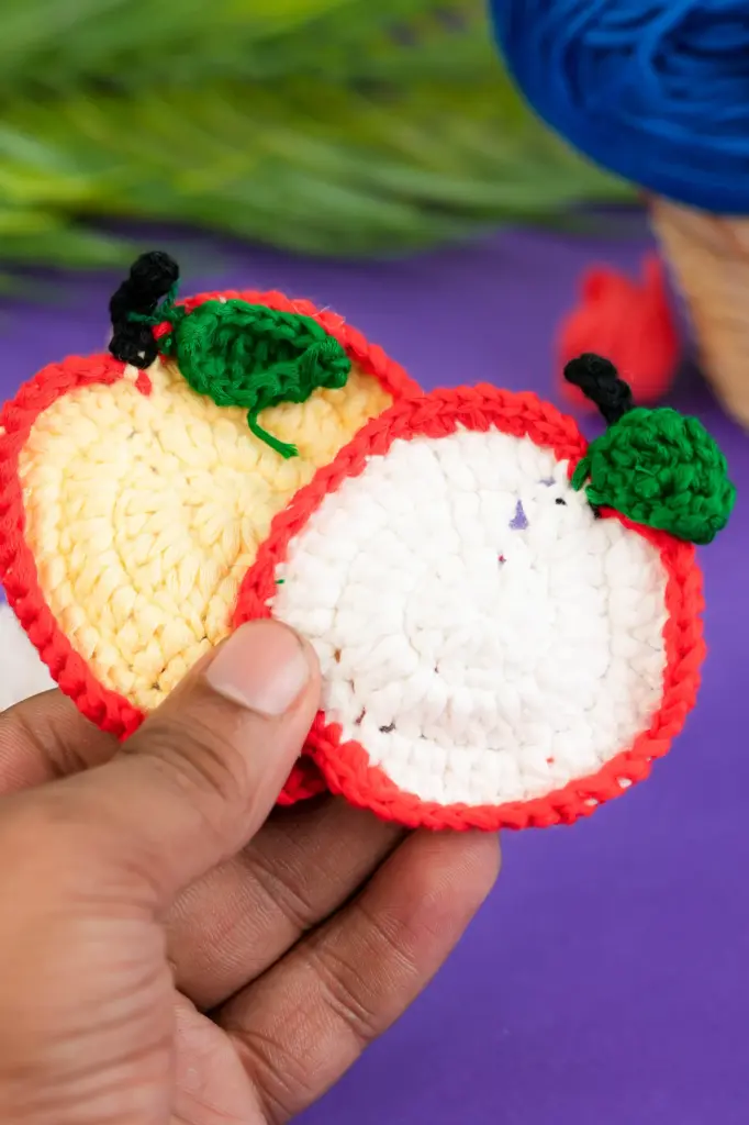 Crochet Apple Keychain
