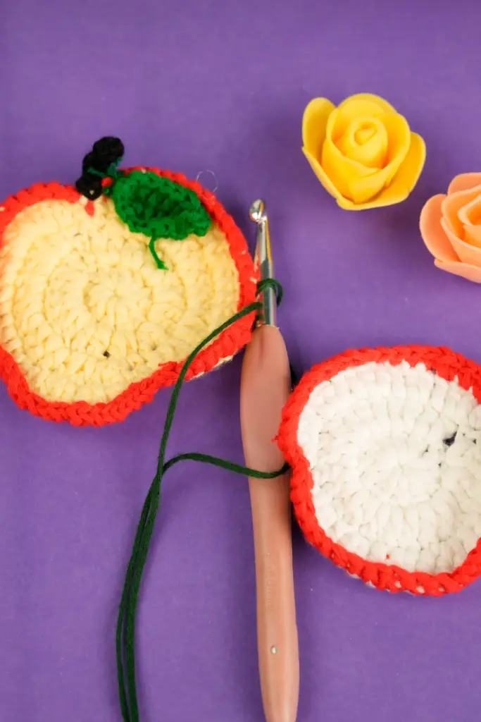 Crochet Apple Keychain