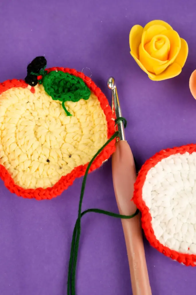 Crochet Apple Keychain