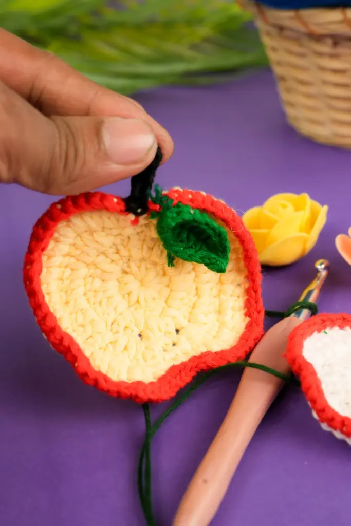 Crochet Apple Keychain