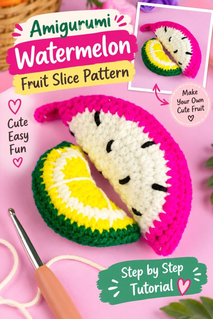 Amigurumi Watermelon Fruit Slice Pattern