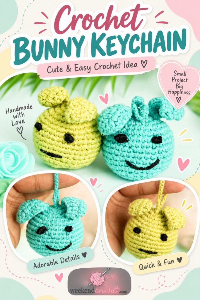 Crochet Bunny Keychain Crochet Bunny Keychain
