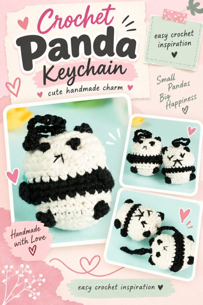 Crochet Panda keychain Crochet Panda keychain