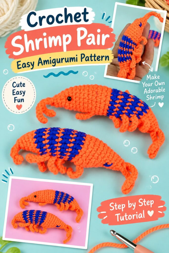 Crochet Shrimp Pair