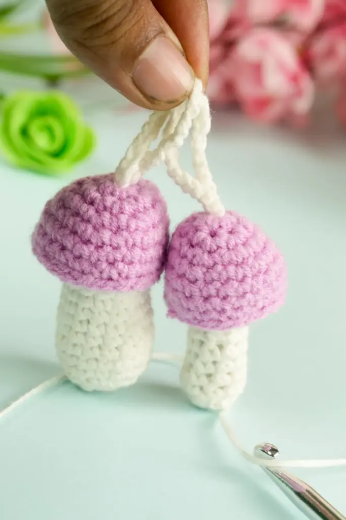 Easy Crochet Mushroom Keychain Pattern