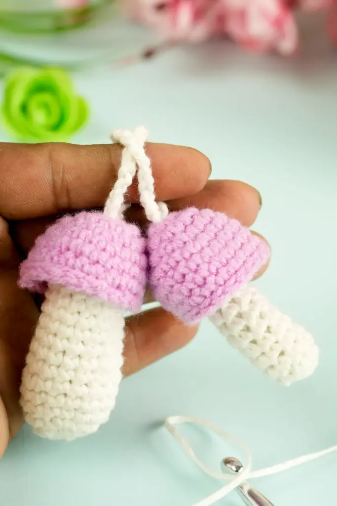 Easy Crochet Mushroom Keychain Pattern