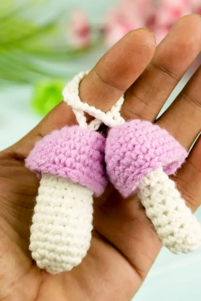 Easy Crochet Mushroom Keychain Pattern