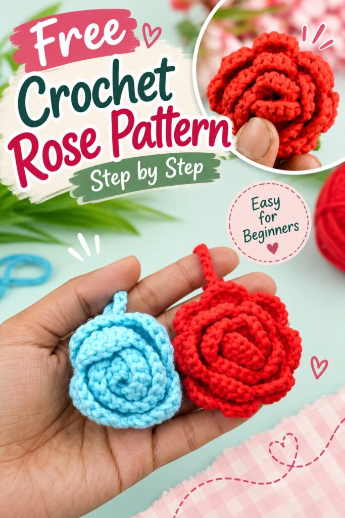 Free Crochet Rose Pattern Step by Step