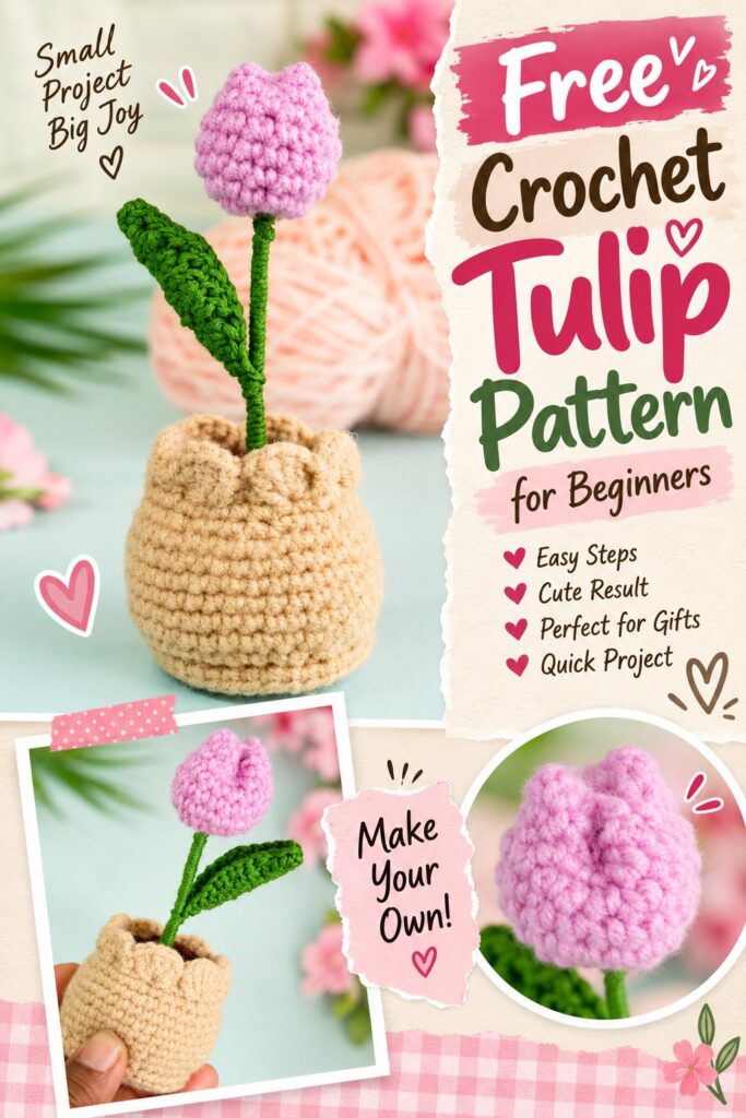 Free Crochet Tulip Pattern for Beginners Free Crochet Tulip Pattern for Beginners