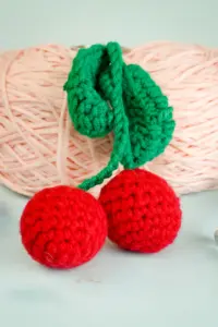 Crochet Cherry keychain