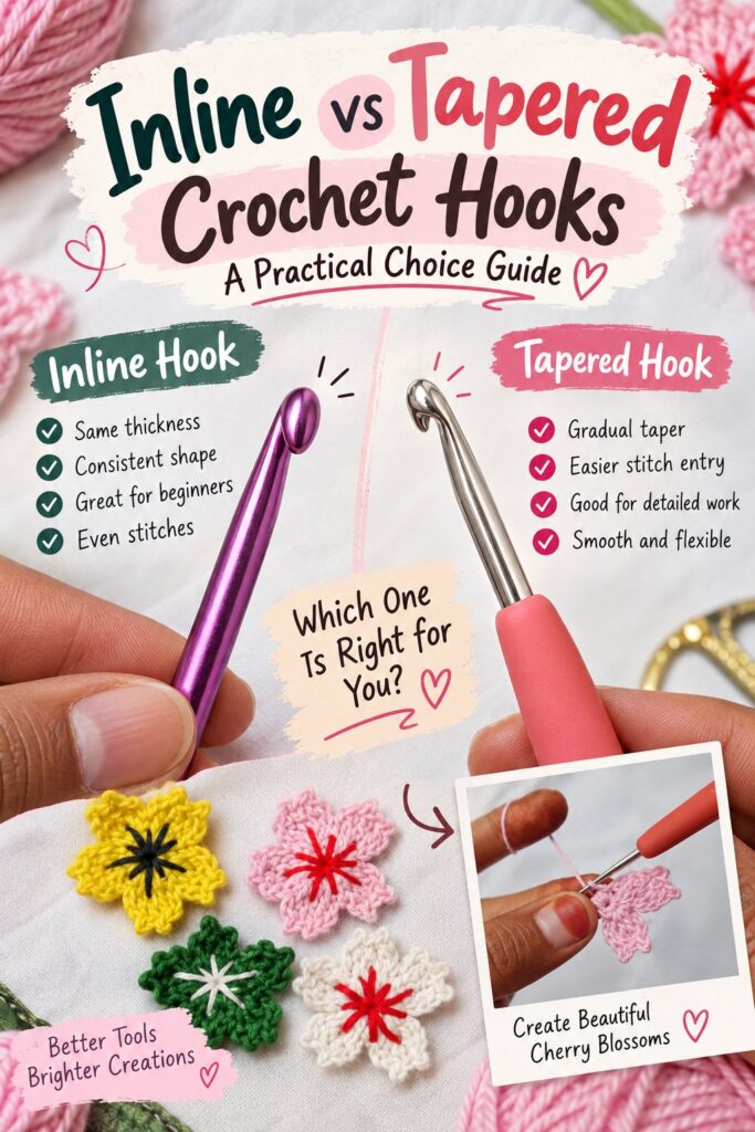 Inline vs Tapered Crochet Hooks: A Practical Choice Guide Inline vs Tapered Crochet Hooks: A Practical Choice Guide