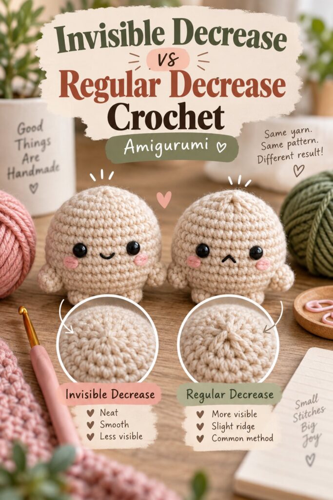 Invisible Decrease vs Regular Decrease Crochet: Amigurumi Invisible Decrease vs Regular Decrease Crochet: Amigurumi