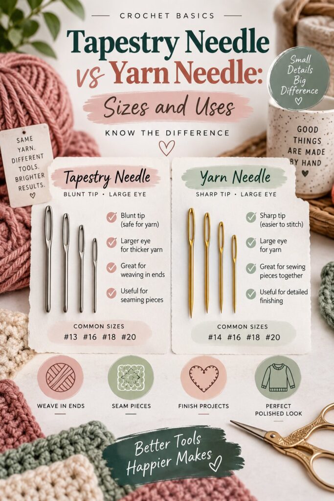 Tapestry Needle vs Yarn Needle: Sizes and Uses Tapestry Needle vs Yarn Needle: Sizes and Uses